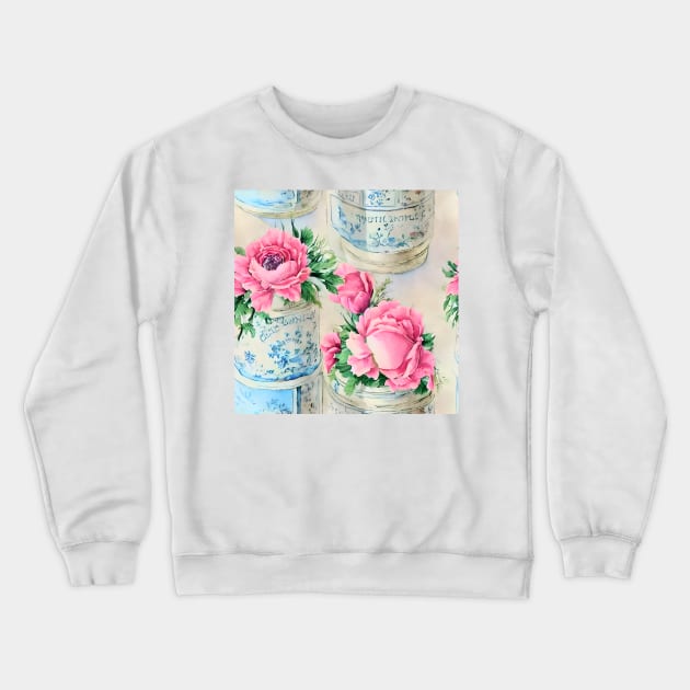 French shabby chic roses Crewneck Sweatshirt by SophieClimaArt